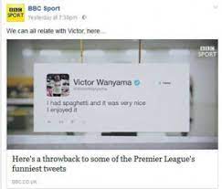The former southampton ace wrote on twitter in 2012: Victor Wanyama S Spaghetti Tweet Resurface The Standard Sports
