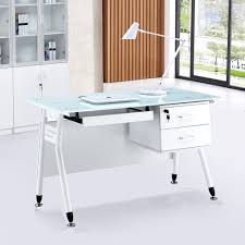 The computer desk has a stylish and distinctive design that adds a touch of charm to most rooms. Home Modern Metal Office Table Small Glass Office Computer Desk Buy Modern Small Glass Computer Desk Home Office Glass Computer Desk Modern Home Small Computer Office Desk Product On Alibaba Com