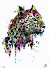 * signet by the artist. Katze Wild Jaguar Tier Bunt Echt Animal Tattoos Big Cat Tattoo Animal Paintings