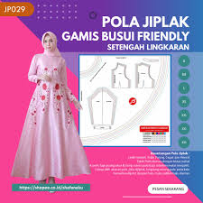 Rok memiliki bentuk yang bervariasi, baik dari segi ukuran panjangnya, maupun dari bentuk siluetnya. Pola Jiplak Gamis Busui Friendly Setengah Lingkaran Jp029 Shopee Indonesia