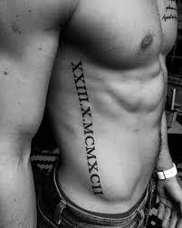 Image Result For Male Side Torso Tattoos Erkek Dovmeleri Roma Rakamlari Yan Vucut Dovmeleri