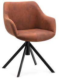 eleonora menno draaibare stoel set van 2 cognac zwart metalen onderstel stoelen scandinavische meubels eetkamerstoelen
