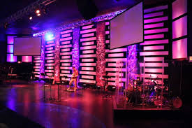 Joey Riggins From Lighthouse Church In Panama City Beach Fl Brings Us This Very Modern Look With Sleek Lines To Church Stage Design Stage Design Church Stage