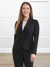 Avesta soft stretchy petite blazer | Sustainable Clothing Canada | Miik Black / petite / small