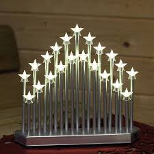 Batteriebetriebener Silberner Led Lichterbogen Mit 21 Lichtern Und Sternenaufsatz Als Fensterdekoration Oder Weihnachtsdekorati Lichterbogen Led Stern Led