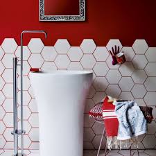 صور سيراميك أرضيات أبيض وأحمر مجلة هي