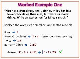 Algebra Expressions Algebraic Expressions Word Problems Algebra