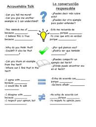 Bilingual Accountable Talk Poster Anchor Chart