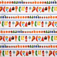 Das buch „die kleine raupe nimmersatt eignet sich dafür sehr gut. Weisser Raupe Nimmersatt Essen Streifen Stoff Andover Usa Kawaii Fabric Shop