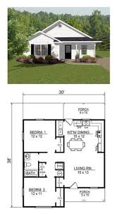 Open Concept Two Bedroom Small House Plan Other Examples At This Link Tiny House Floor Plans Small House Plans Little House Plans