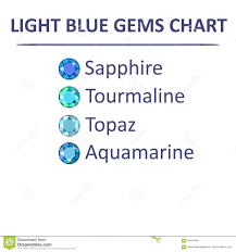 Gems Blue Color Chart Stock Vector Illustration Of
