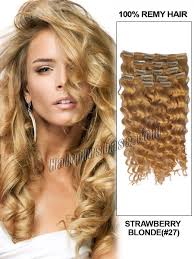 26 Inch Adorable 27 Strawberry Blonde Clip In Remy Hair Extensions Curly 7 Pcs Remy Human Hair Extensions Beauty Hair Extensions Hair Extensions Online