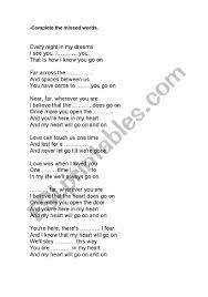 James horner (who died in 2015 in a plane crash at the age of 61) famously composed my heart will go on in secret, after titanic director james cameron was initially hesitant about the idea of including a pop tune in his maritime blockbuster. English Worksheets Titanic Song