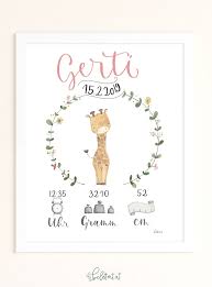 Geburtsbild Gerti Giraffe In 2020 Geburt Bilder Geschenke Individuelle Geschenke