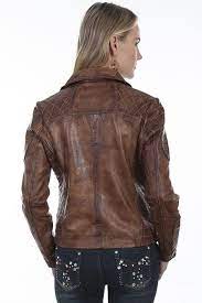 Scully Womens Distressed Sanded Leather Jacket In Brown Saratoga Saddlery International Boutiques
