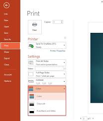 Under option print color select color, then the ok button. Color Grayscale And Black White Print Settings In Powerpoint 13 Smart Office