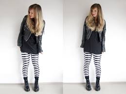 Black And White Striped Tights Outfit Stripy Leggings Outfit Google Search Legging Outfits Lassige Schwarze Kleider Black Milk Clothing