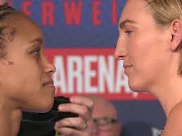 Watch the UK's Natasha Jonas face-off against the US's Mikaela Mayer ahead  of their IBF welterweight world title fight in Liverpool