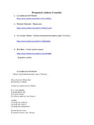 Home › utile › cantece de ziua mamei › tu mama cantec pentru ziua mamei. Cantece Copii 8 Martie
