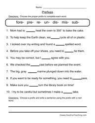 Prefixes Worksheets Have Fun Teaching Suffixes Worksheets Prefix Worksheet Teaching Prefixes