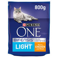 Cats usually weigh about 10 pounds, so you might. Purina One Light Dry Cat Food Chicken And Wheat 800g Ocado