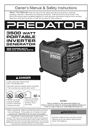Learn 8 great tips that will each lower the decibel level of a noisy generator. Predator Item 63584 63584 Owner S Manual Manualzz