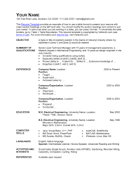 How to format a resume to make it . Resume Template Table Format