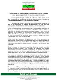 El sábado a las 7 a.m. Gobernacion De Antioquia Reconocio A Johan Alexis Ramirez 1 By Gobernacion De Antioquia Issuu