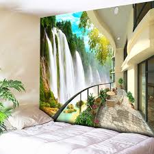 Art deco influenced the design of buildings, furniture. Nature Waterfall Print Tapestry Wall Hanging Decor Landscape Forest Art Tapestry Tapestries Home Garden