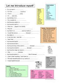 Let Me Introduce Myself Worksheet Free Esl Printable Worksheets Made By Teachers How To Introduce Yourself Teaching English Teaching
