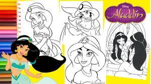 All images found here are believed to be in the public domain. Coloring Disney Princess Jasmine Aladdin Coloring Pages For Kids Youtube