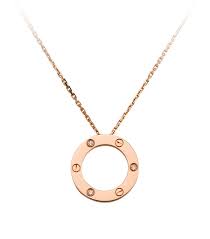 Cartier Pink Gold Love Diamond Necklace In Multi Modesens