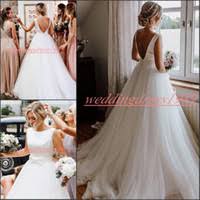 Simple Style Tulle Wedding Dresses Sleeveless Outdoor Spring A Line African Bride Ball Custom Vestido De Novia Country Formal Bridal Gown