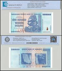 That's right, a 100 trillion bill that is worth maybe 50 cents at face value goes all the way down to $1. Zimbabwe 100 Trillion Dollars Banknotes Aa 2008 P 91 Unc 100 Trillion Series Tap Authenticated
