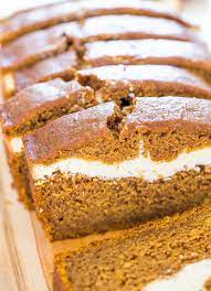 In a large bowl combine pumpkin, egg, brown sugar, oil, sour cream and vanilla extract. Cream Cheese Filled Pumpkin Bread Averie Cooks