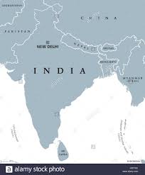 Click here for customized maps. Indien Landkarte Mit Hauptstadt Neu Delhi Nationale Grenzen Und Nachbarlandern Republik Und Subkontinent In Sudasien Stockfotografie Alamy