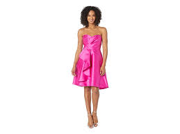Adrianna Papell Strapless Sweetheart Neckline Ruffle Cocktail Dress Women S Dress Magenta Womens Cocktail Dresses Dresses Cocktail Dress
