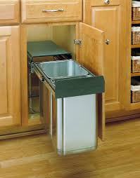 Rev A Shelf 8 785 30 2ss Stainless Steel 8 785 Series Bottom Mount Double Bin Trash Can 10 5 Quart And 21 Quart Bin Capacity Kitchen Trash Cans Trash Can Cabinet Under Kitchen Sinks