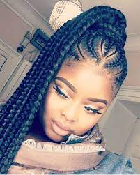Ghana Braids Ponytail Styles Braids All Back Updo For Ladies Https Www Youtube Com Watch V Dd Feed In Braids Hairstyles Hair Styles Goddess Braid Ponytail