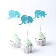 Compre 10 Unids Pack Baby Shower Elefante Cupcake Toppers Fiesta De Cumpleanos De Chico De Doble Cara Favorece La Decoracion De Pasteles Selecciones De Alimentos Suministros A 3 7 Del Toto3 Es Dhgate Com