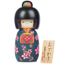 You cannot be mistaken in japanese art when looking for unusual gifts. Large Premium Navy Floral Japanese Kokeshi Doll