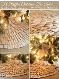 Ruffled tree skirts can be both elegant and rustic. No Sew Ruffle Tree Skirt With Video Tutorial Love Of Family Home