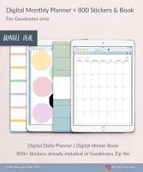 2018 2019 Dated Monthly Planner For Goodnotes Vertical Planner Ipad Tablet Planner Hyperlinks Tabs Planner Digi B Planner Digital Planner Monthly Planner