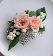 While certain flowers lend themselves to a floral hairstyle (like smaller blooms with a lot of texture), nearly any blossom can be incorporated into your. Fresh Flower Hair Comb Wedding Party Bridesmaids Or Hen Do Bridal Hair Flowers Wedding Flower Hair Comb Wedding Hair Flowers