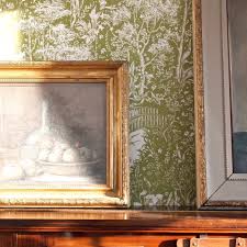 Our Woodland Walk Wallpaper Printed In Green On On What I Call An Old Paper Colour Maybe I Should Just Say Off Whit Wallpaper Hand Printed Wallpaper Old Paper