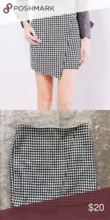Black And White Checkered Skirt H M H M Houndstooth Envelope Skirt Printed Skirts Skirts Envelope Skirt