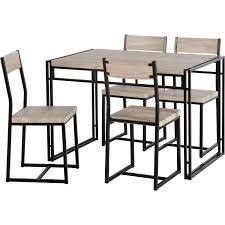 Metal dining table and chairs ukg ready. Industrial Dining Set Oak Effect And Metal Dining Table 4 Chairs Furniture123
