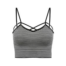 Black And White Striped Cropped Tank Top Pin On Polyvore
