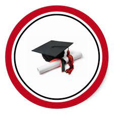 Black Red Graduation Cap And Tassel Classic Round Sticker Zazzle Com In 2021 Graduation Poster Teacher Classroom Decorations Graduation Cap
