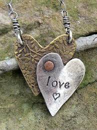 Drawn To Art Heart Necklace Heart Jewelry Metal Jewelry Rivet Jewelry
